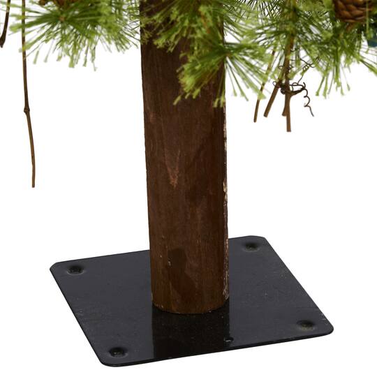 4ft. Pre-Lit Wyoming Alpine & Pinecone Artificial Christmas Tree, Clear LED Lights